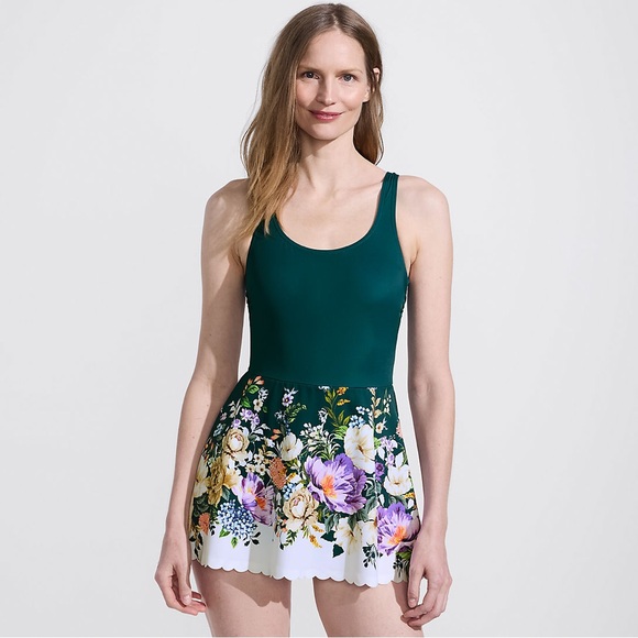 Lands end tugless scallop swim dress swimsuit size 22w - Picture 4 of 8